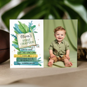 Storybook First Chapter Birthday Photo Invitation