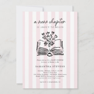 Storybook Floral A New Chapter Begins Baby Shower Invitation