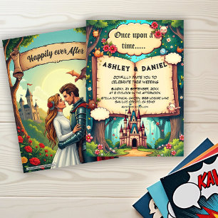 Storybook Forest Woodland Castle Fairytale Wedding Invitation
