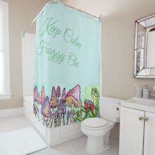 Storybook Frog Reading, Keep Calm Froggy On Shower Curtain