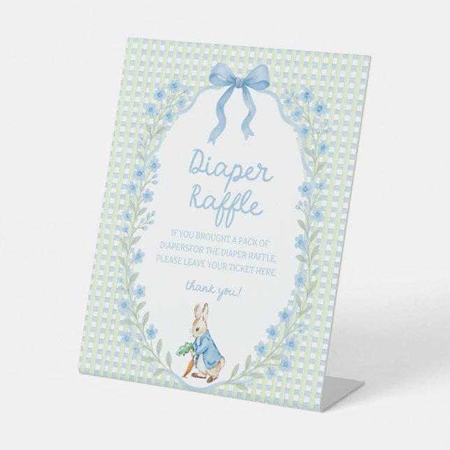 Storybook Garden Rabbit Inspired Baby Shower  Pedestal Sign (Front)