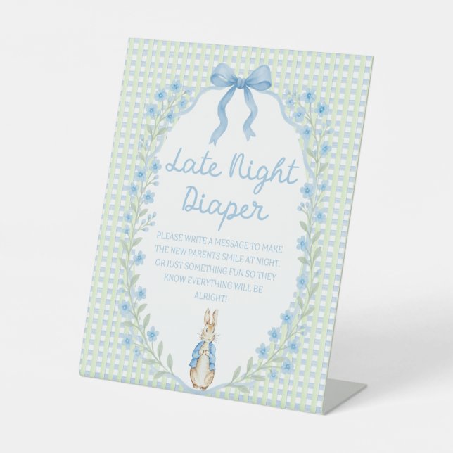 Storybook Garden Rabbit Inspired Baby Shower  Pedestal Sign (Front)