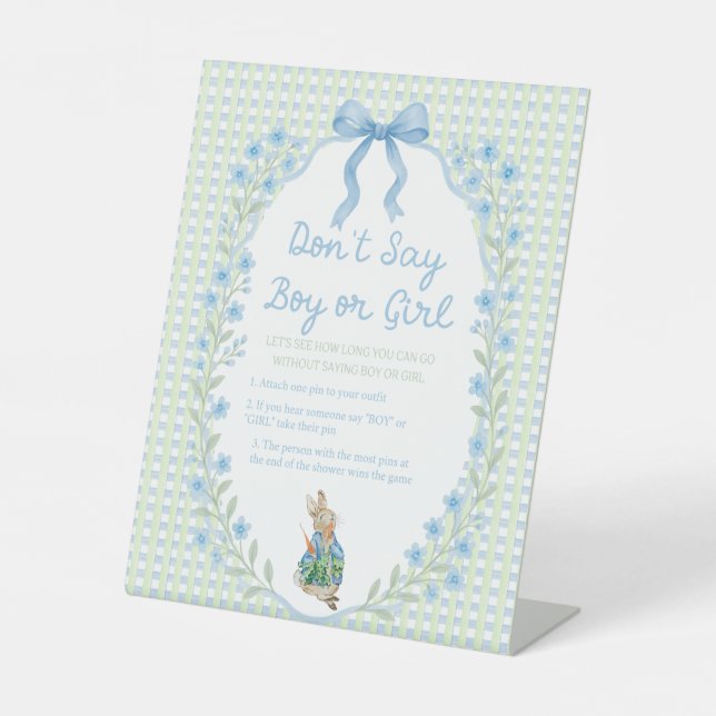 Storybook Garden Rabbit Inspired Baby Shower  Pedestal Sign (Front)