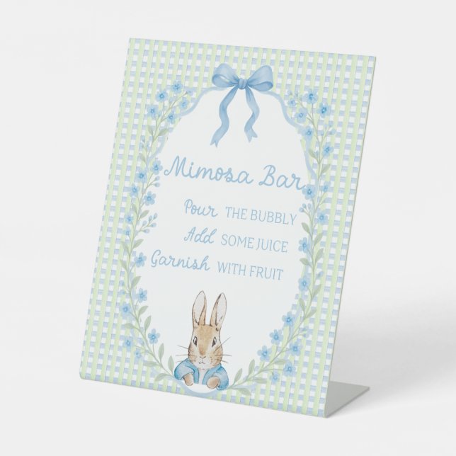 Storybook Garden Rabbit Inspired Baby Shower  Pedestal Sign (Front)