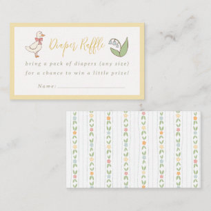 Storybook Garden Vintage Baby Shower Diaper Raffle Enclosure Card