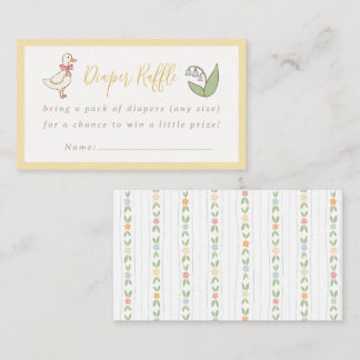 Storybook Garden Vintage Baby Shower Diaper Raffle Enclosure Card