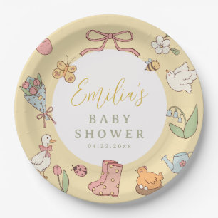 Storybook Garden Vintage Baby Shower Paper Plates