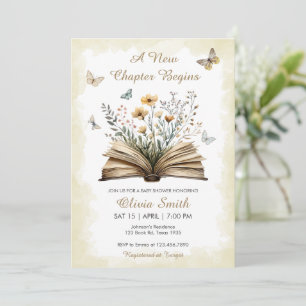 Storybook Gender Neutral A New Chapter Baby Shower Invitation