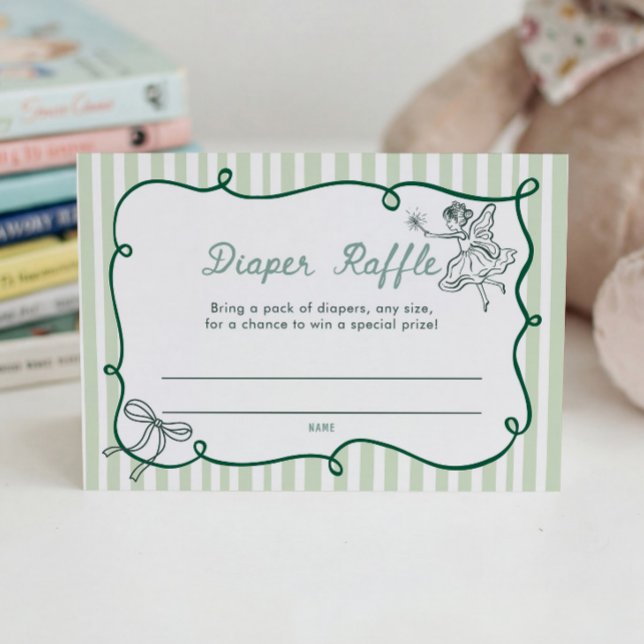 Storybook Green Diaper Raffle Enclosure Card (Creator Uploaded)