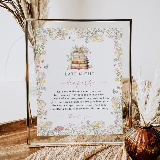 Storybook Late Night Diapers Game Sign Wildflower  (Creator Uploaded)