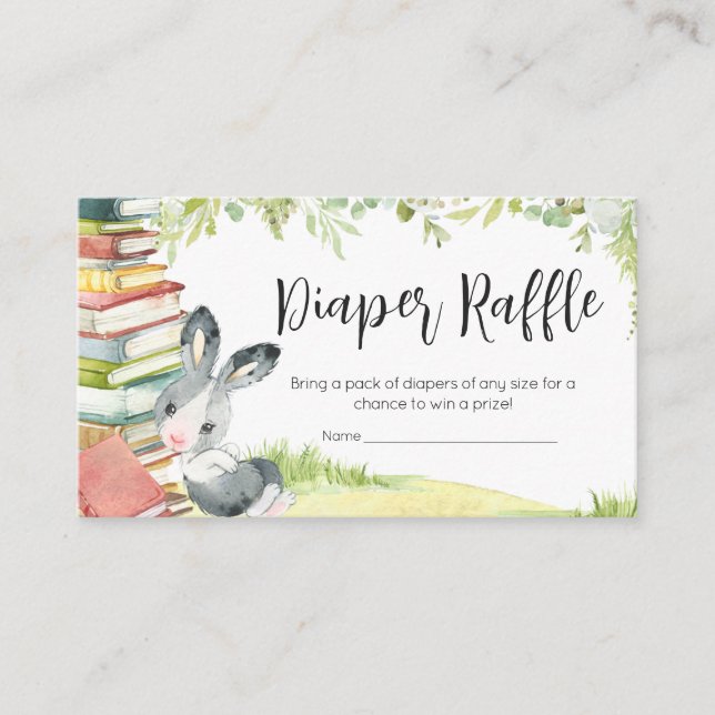 Storybook New Chapter Baby Shower Diaper Raffle Enclosure Card (Front)