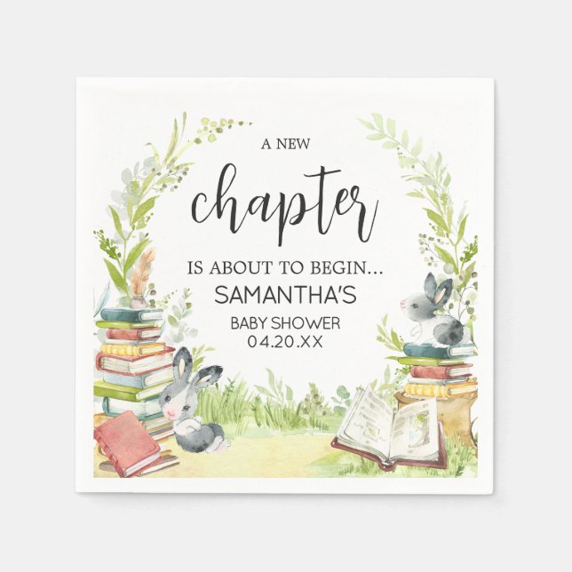 Storybook New Chapter Baby Shower Napkin (Front)