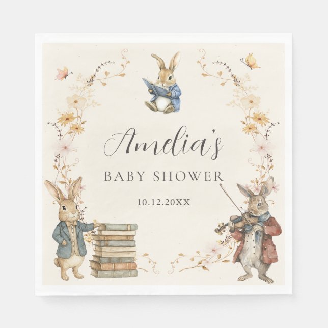 Storybook New Chapter Baby Shower Paper Napkin (Front)