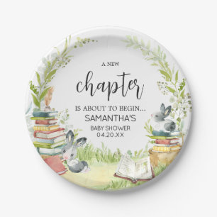 Storybook New Chapter Baby Shower Paper Plate