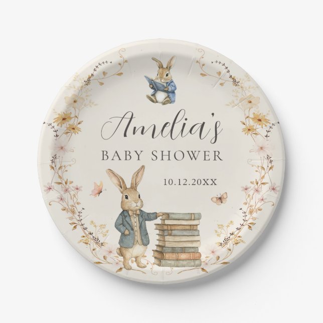 Storybook New Chapter Baby Shower Paper Plates (Front)