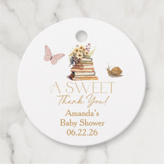 Storybook New Chapter Baby Shower Wildflower Favour Tags
