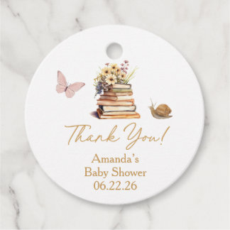 Storybook New Chapter Baby Shower Wildflower Favour Tags