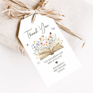 Storybook New Chapter Begin Baby Shower Favour Tag