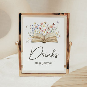 Storybook New Chapter Begins Baby Shower Drinks Poster