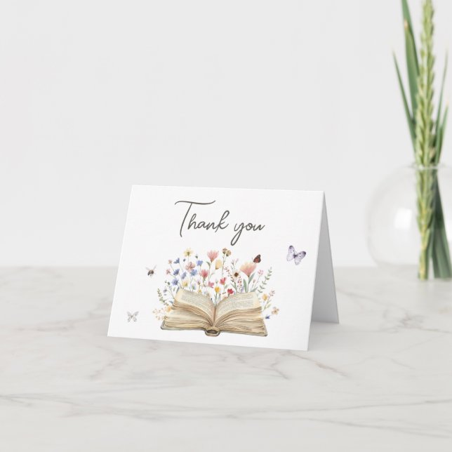 Storybook New Chapter Begins Baby Shower Thank You Card (Front)