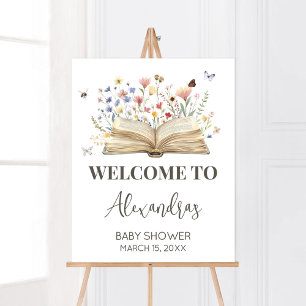 Storybook New Chapter Begins Baby Shower Welcome Poster