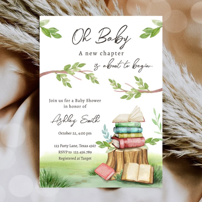 Storybook New Chapter Book Books Baby Shower Invitation (Creator Uploaded)