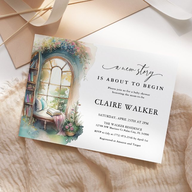Storybook New Chapter Book Themed Baby Shower Invitation (Creator Uploaded)