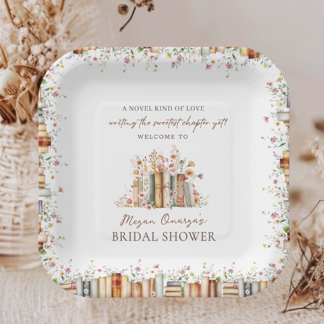Storybook New Chapter Bridal Shower Party Paper Plate (Creator Uploaded)