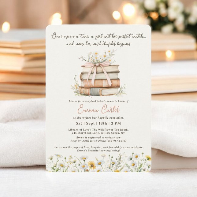 Storybook New Chapter Wildflowers bridal shower Invitation (Storybook New Chapter Wildflowers bridal shower Invitation)