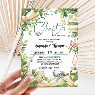 Storybook New Chapter Woodland Baby Shower Invitation