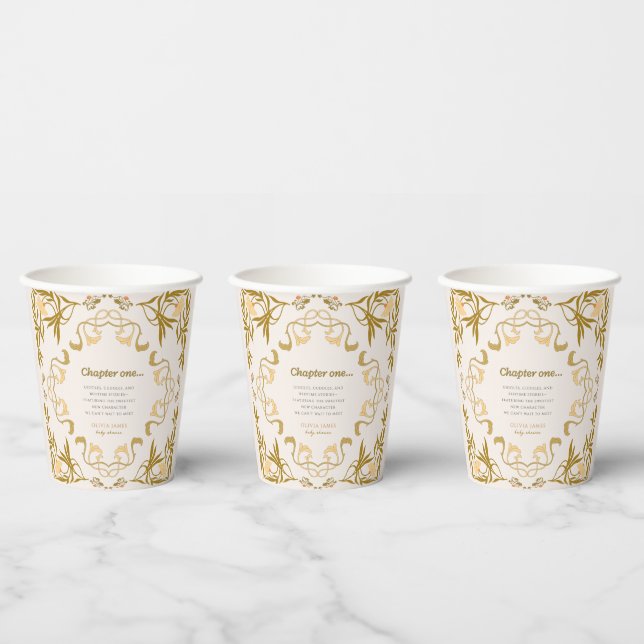 Storybook our next chapter fairytale baby shower paper cups (Multi)