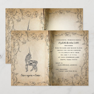 Storybook Perfect Unicorn Baby Girl Shower Invitation
