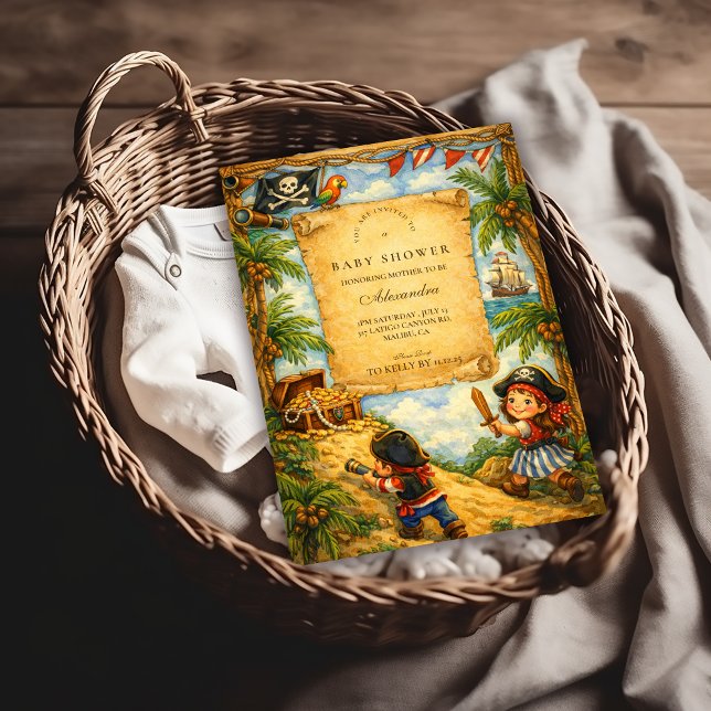 Storybook Pirate Adventure Baby Shower Invitation (Creator Uploaded)