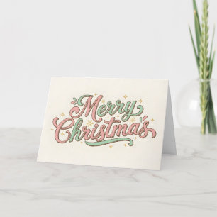 Storybook Retro Kids Merry Christmas Holiday Card
