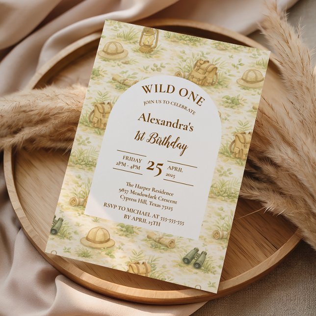 Storybook Safari Wild One First Birthday Invitation (Creator Uploaded)