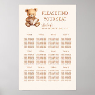 Storybook Teddy Bear Baby Shower Seating Chart