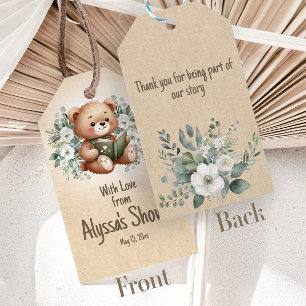 Storybook Teddy Bear Vintage Books Baby Gift Tags