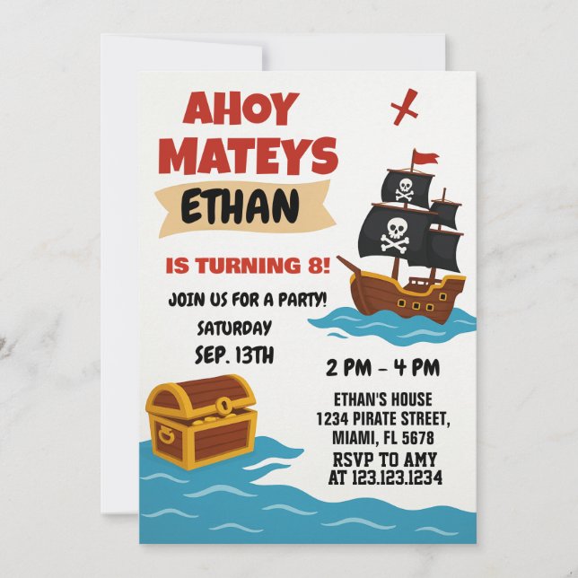 Storybook Treasure Map Theme for Kids Invitation (Front)