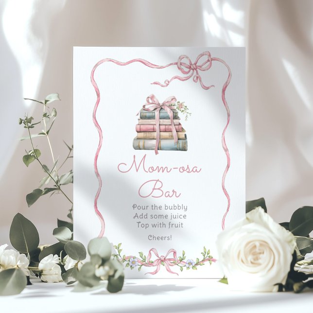 Storybook vintage pink bow Momosa Bar Poster (Creator Uploaded)