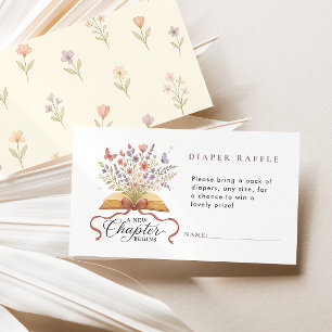 Storybook Wildflower Diaper Raffle Baby Shower Enclosure Card