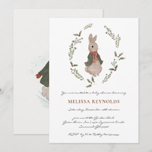 Storybook Winter Bunny Baby Shower Invitation