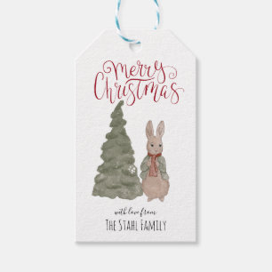 Storybook Winter Bunny   Christmas Gift Tags