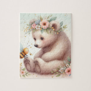 Storybook Woodland Babies Bear And Bee Jigsaw Puzzle