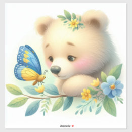 Storybook Woodland Babies Bear And Butterfly