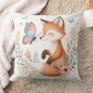 Storybook Woodland Babies Fox And Butterfly Cushion