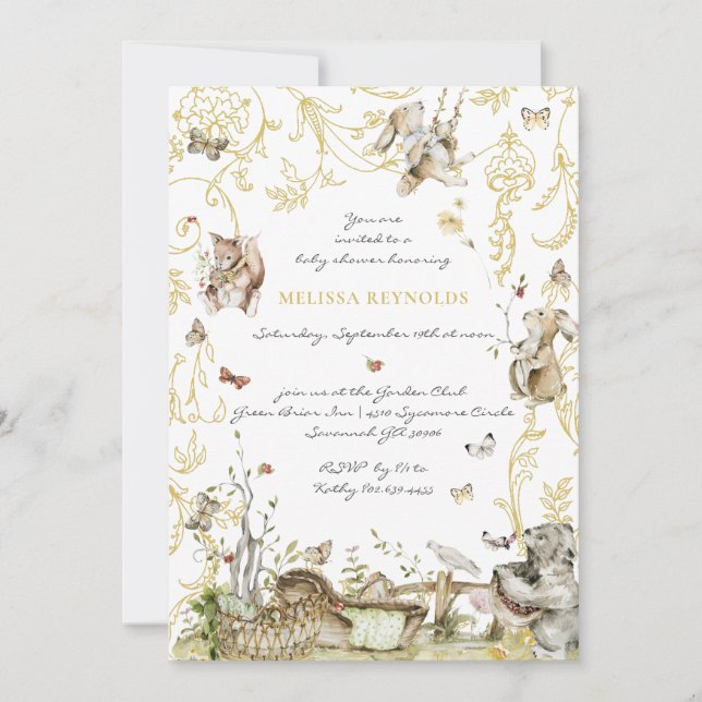 Storybook | Woodland Forest Baby Shower Invitation (Front)