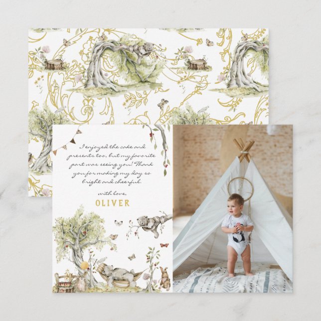 Storybook | Woodland Forest | Photo Thank You (Front/Back)