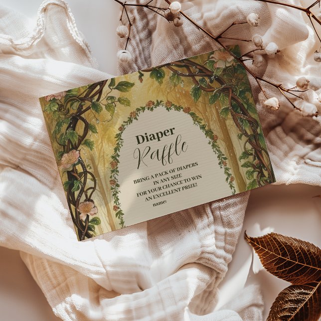 Storybook Woodland Forest Raffle Diapper Enclosure Card (Creator Uploaded)