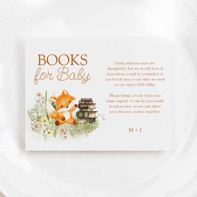 Storybook Woodland Fox Baby Shower Book Request Enclosure Card (Creator Uploaded)