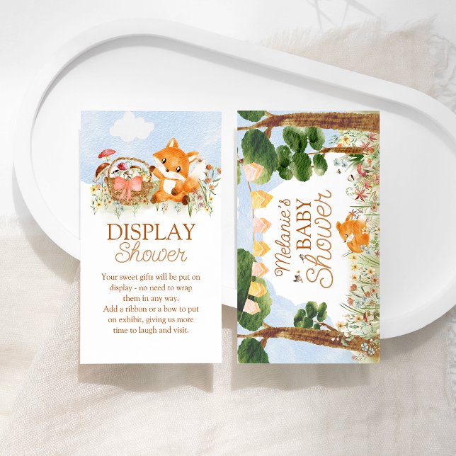 Storybook Woodland Fox Baby Shower Display Shower Enclosure Card (Creator Uploaded)